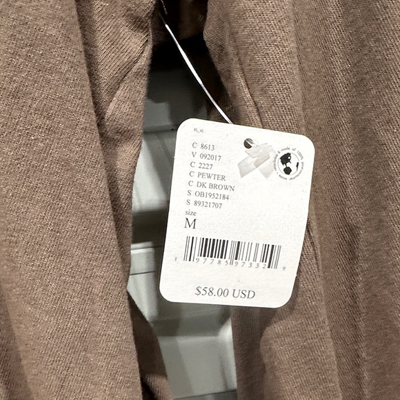 FP Movement by Free People Brown Taupe V-Neck Pleated Tunic - Picture 3 of 6